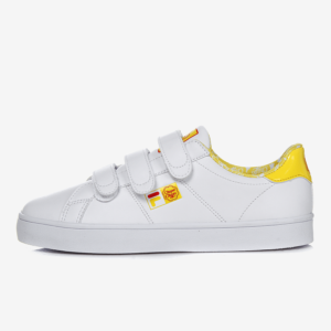 FILA BACK COURT DELUXE WHITE AND YELLOW - Giày FILA nữ, giày FILA nam