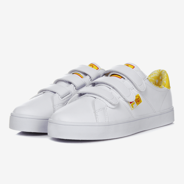 FILA BACK COURT DELUXE WHITE AND YELLOW - Giày FILA nữ, giày FILA nam